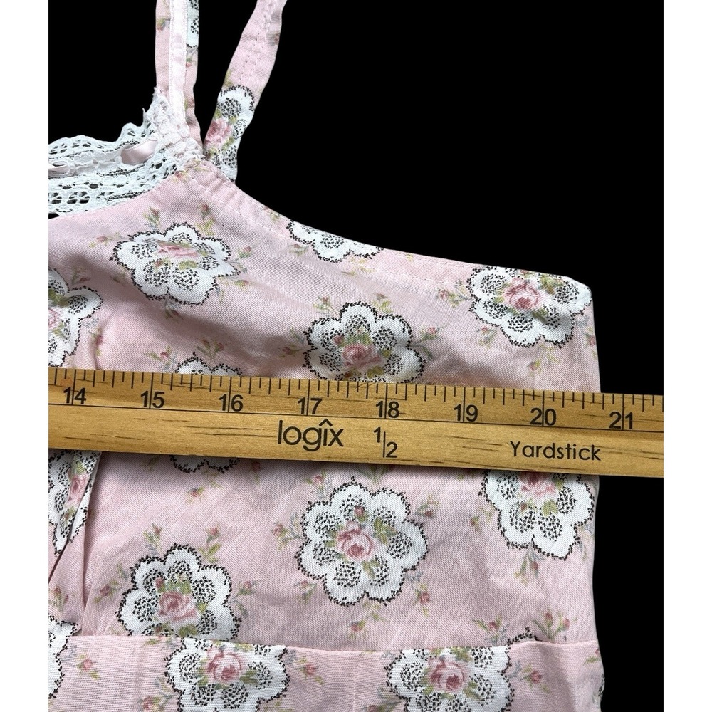 Laura Ashley Floral Cami Women XL Pink Lace Trim Coquette Cotagecore Pastel NWT - Picture 4 of 7